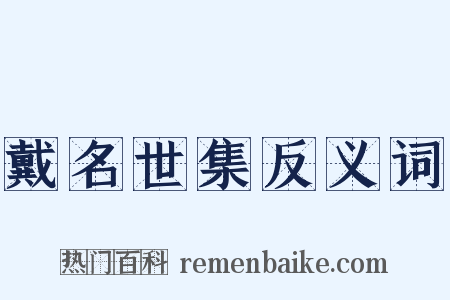 戴名世集反义词是什么意思的图片